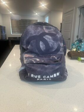 Tie-Dye Canvas Backpack - Blue Gray